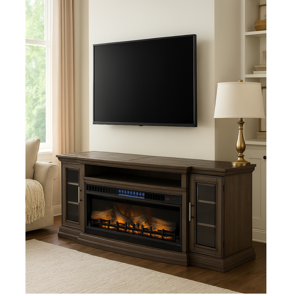 Classic Flame72" Cool Glow Brown Fireplace Tv Stand